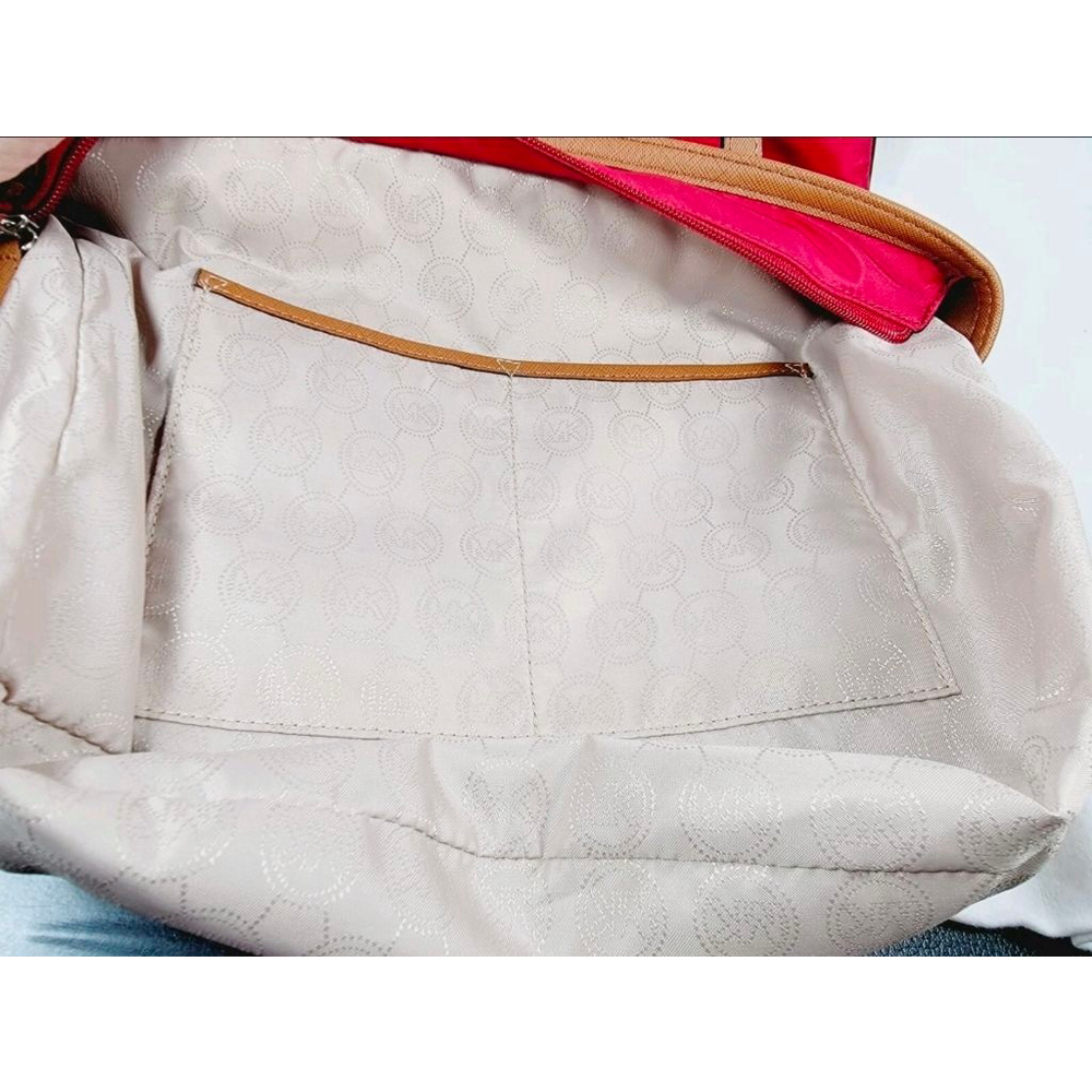 Michael Kors Red Brown Nylon Tote Bag - Picture 10 of 12